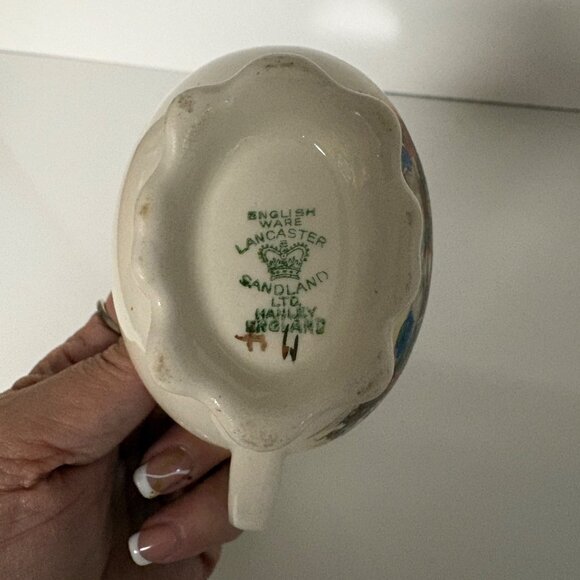 Lancaster Sandland Creamer & Sugar Bowl Set English Ware Cottage Gold Trim VTG - Picture 4 of 9